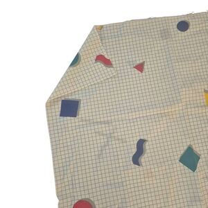 Fabric, White, Gray, Primary Colors Cotton Geometric 60" wide x 1.25 yds